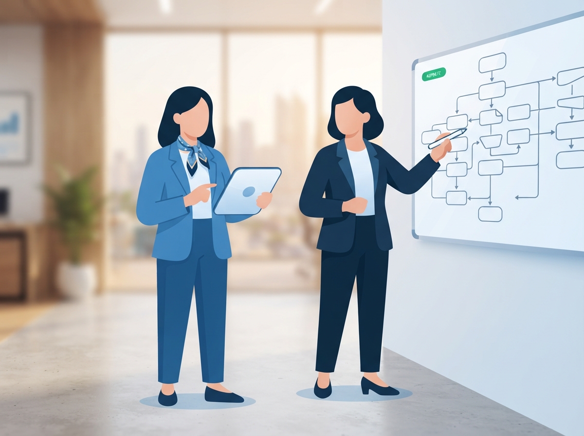 Two colleagues mapping a process
