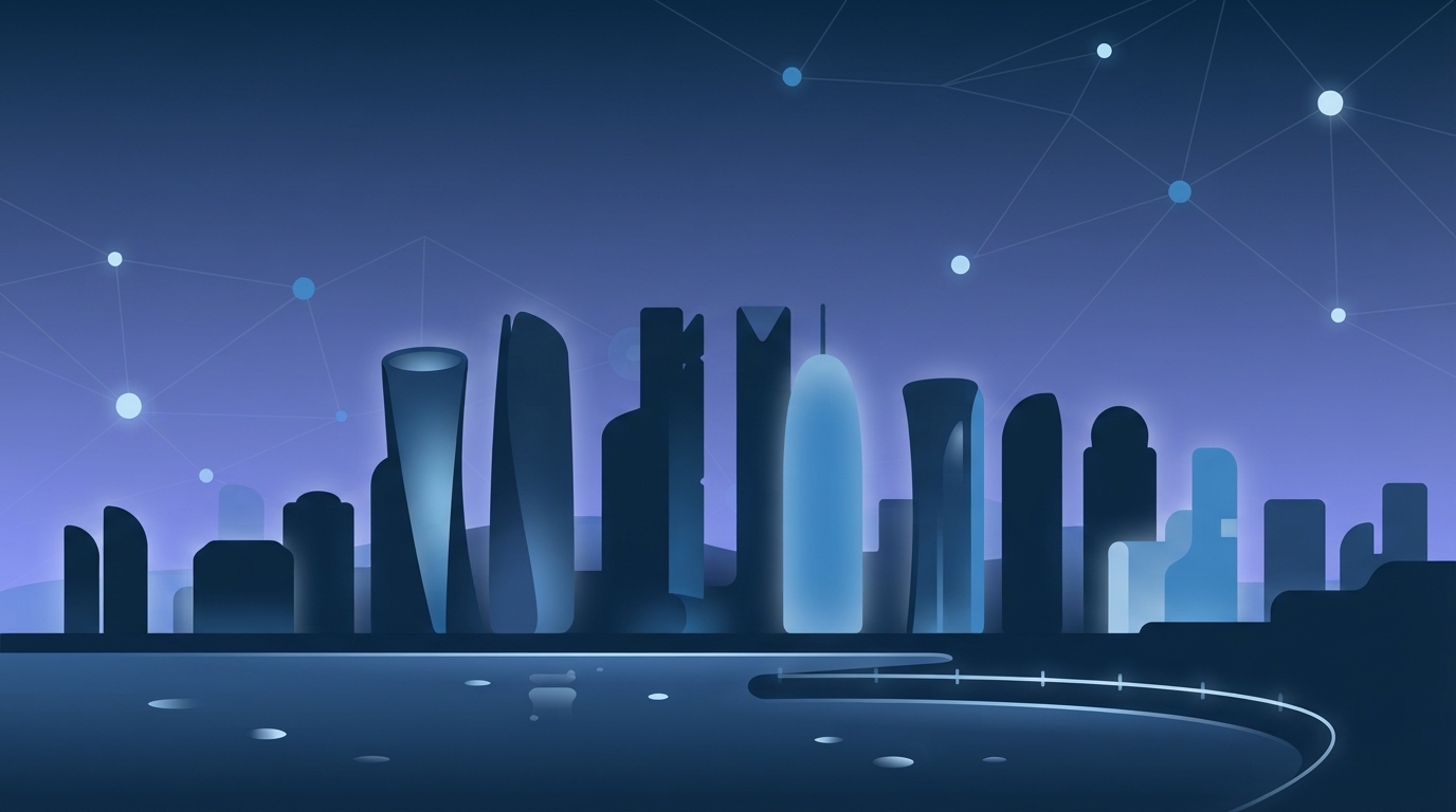 Doha skyline at dusk